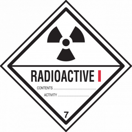 Наклейка Опасный груз Класс 7A Радиоактивные материалы, категория 1