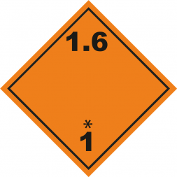 Наклейка Опасный груз Класс 1.6 Знак взрывчатые вещества и изделия