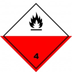 Наклейка Опасный груз Класс 4.2. Вещества, способные к самовозгоранию